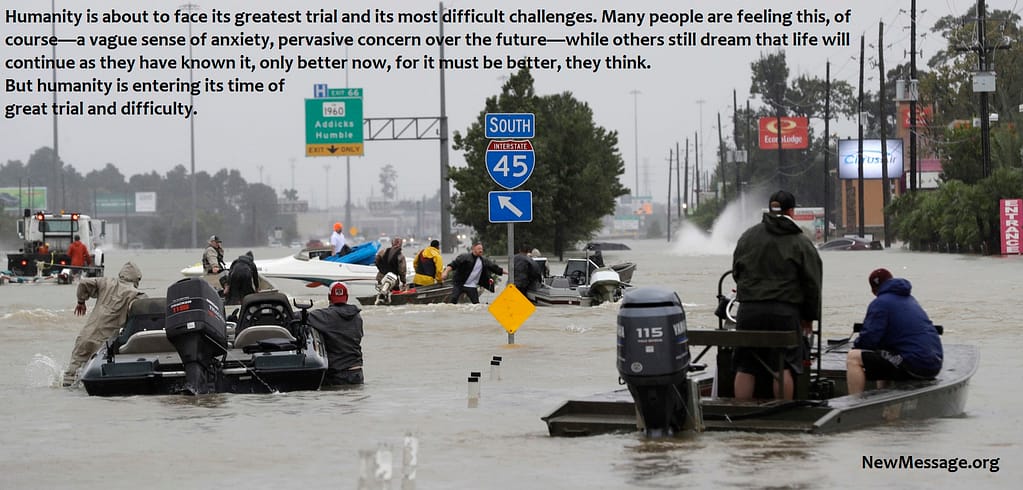 Flooding in Spring, Texas during Hurricane Harviey in 2017. An increasingly difficult world