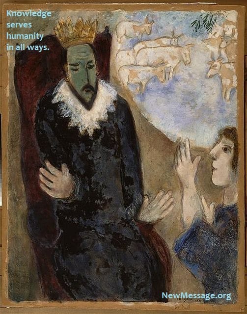 Marc Chagall paints Joseph and Pharaoh. What happened? A man of Knowledge happened!