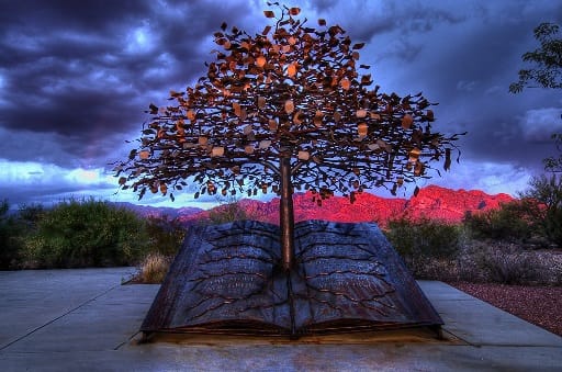 Knowledge is with me - Sculpture in Oro Valley Library, Tucson, Arizona