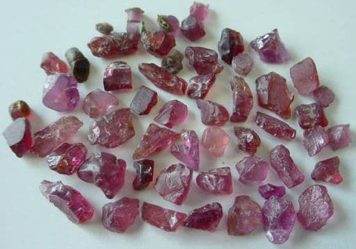 Some rubies from Burma. Whether a ruby or a pebble