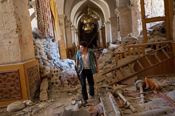 Aleppo-Great-Mosque Plundered, looted heap of fallen ruin