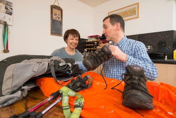 Hikers preparing. I must climb this great mountain