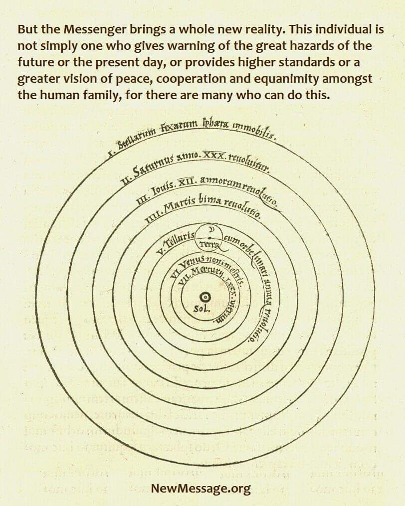 Copernicus showing the planets and the Messenger. A new reality doesn't happen every day 